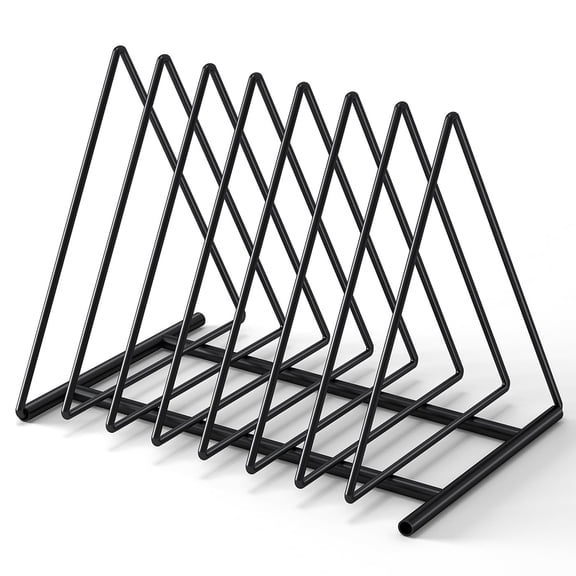 7-Section File Folder Rack with Detachable Base, Desktop Organizer for Magazines, Letters, Legal Documents, Office Supplies, Wire Storage, Nordic Style, Black