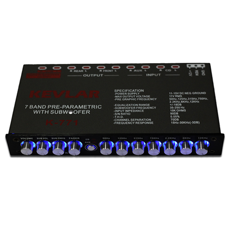 7 Segment Equalizer Car Audio EQ Tuning Crossover Amplifier DC 12V