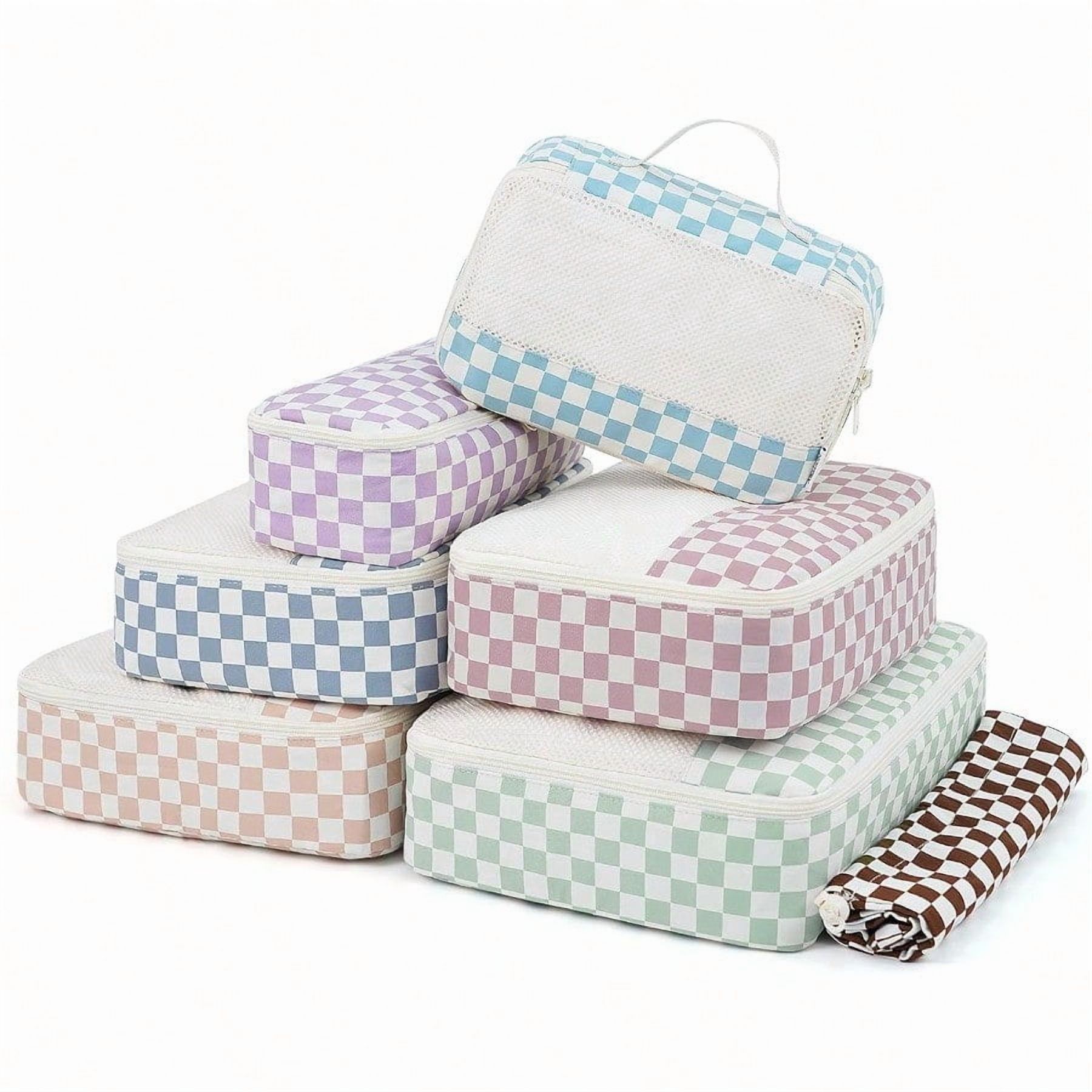 Packing Che 7 Set Checkered Packing Cubes for Travel Carry on Suitcase Lage ...