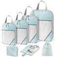 thumbnail image 1 of 7 Set Compression Packing Cubes for Travel Essentials, Compressible Expandable Packing Cubes for Suitcase, Travel Bags Luggage Organizers Compression Cubes for Travel Carry on Suitcases, Blue, 1 of 8