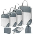 thumbnail image 1 of 7 Set Compression Packing Cubes, Expandable Packing Organizers for Travel Accessories Luggage Suitcase Backpack, Gray, 1 of 7