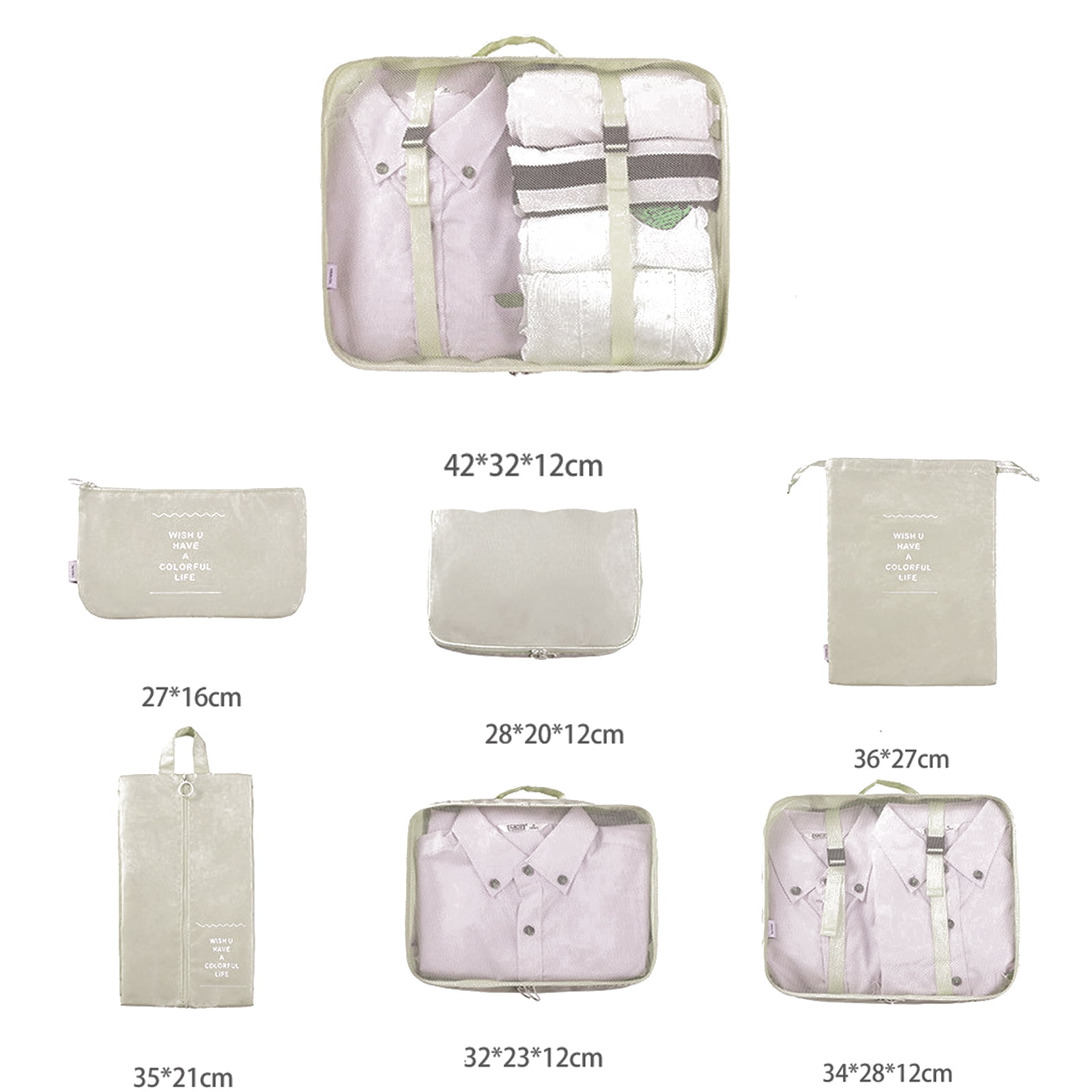 7 Set Packing Cubes Luggage Packing Organizers for Travel Accessories