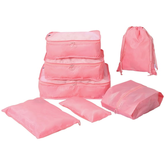 7 Set Packing Cubes for Travel, Compression Luggage Organizers Set, Travel Packing Kit with Laundry Bag & Shoes Bag