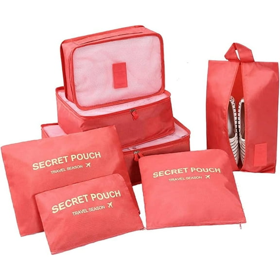 7 Set Travel Storage Bag, Travel Multifunctional Toiletry Bag, Luggage Sorting Storage Bag, Toiletry Bag, Suitable for Clothing, Pants, Shoes, Socks - Vacation Style, Portable Luggage Bag.