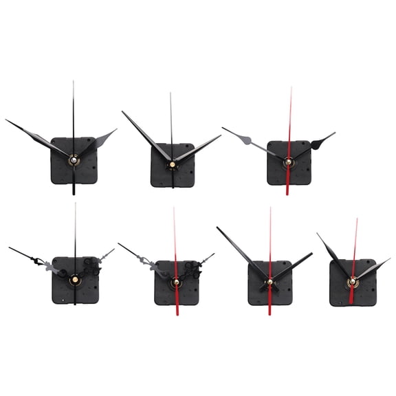 7 Sets Quartz Clock Movement Mechanism, Silent Short Shaft Mechanisms with Hands, Wall Mechanism Parts