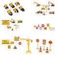 thumbnail image 1 of 7 Sets Supplies Birthday Mini Cupcake Topper Crane Construction Cake Topper Road Sign, 1 of 8