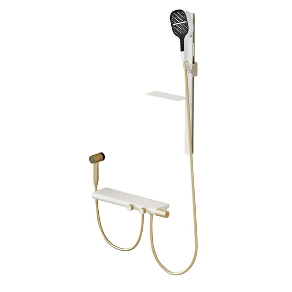 7 Settings Hand Shower Head with Waterfall Tub Spout and Spray Gun, Wall Mounted Shower Set