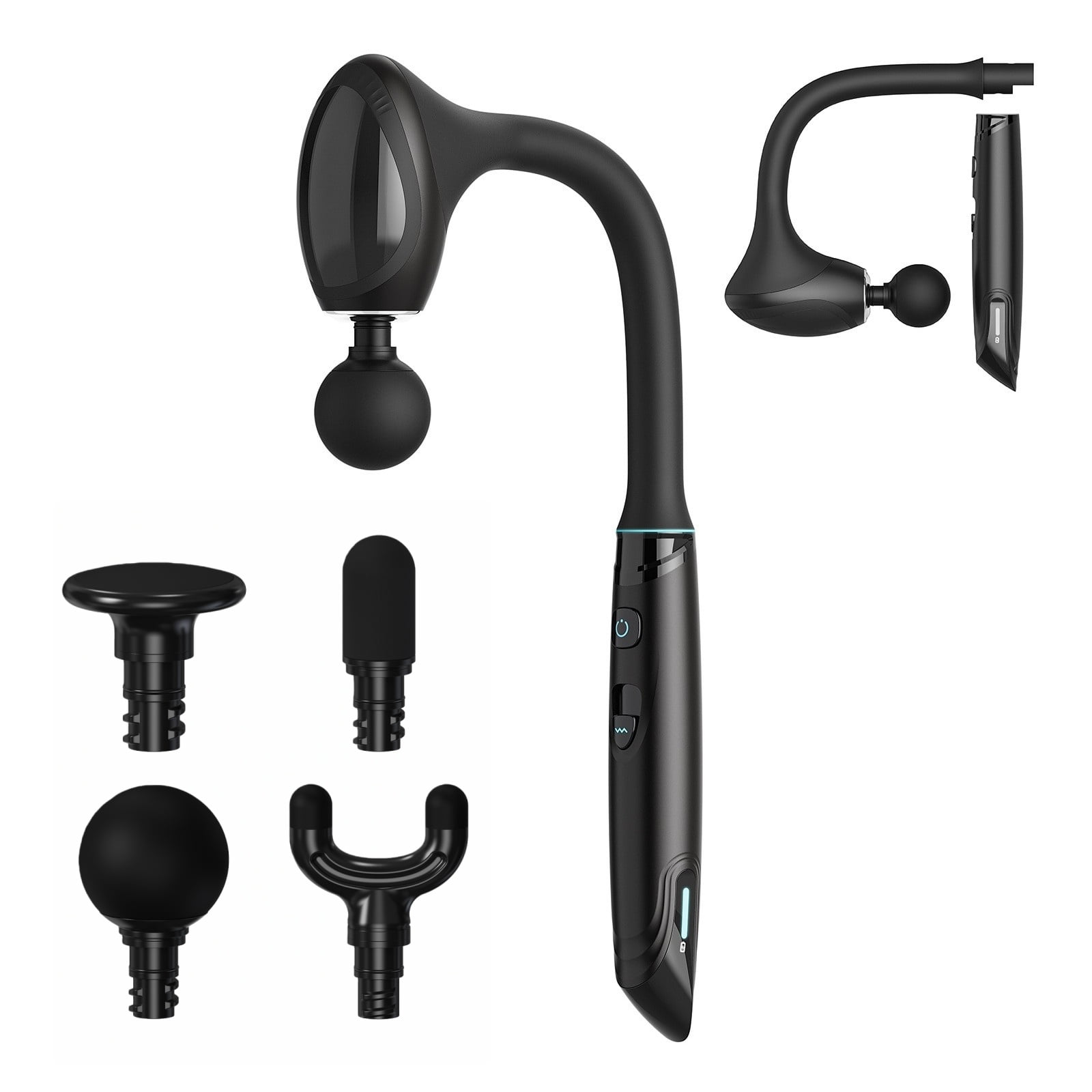 7-Shaped Back Massage Gun, Detachable Percussion Massager for Self Care, Professional Quiet Electric, Fitness Recovery Gift Set