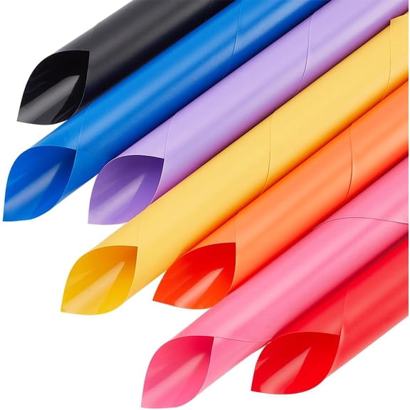 7 Sheets 7 Colors 11.9x8.3 Frosted Solid Colors Bright Faux Leather Sheets PVC Leather Fabric Candy Colors for Bow Earrings Bags Making and Handicraft DIY Accessories