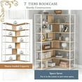 thumbnail image 1 of 7-Shelf Corner Bookshelf Large Modern Corner Bookcase Metal Frame - 70.9"H Almond, 1 of 5