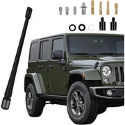 7" Short Antenna for Jeep Wrangler JK JKU JL JLU Rubicon Sahara 2007-2022 - Optimized FM/AM Reception - Jeep Wrangler Accessories
