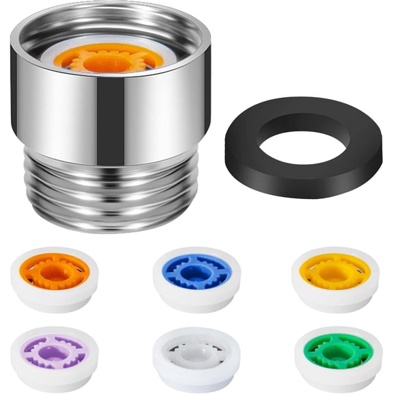 7 Shower Flow Reducer Limiter Set, Water Flow Saver Adapter: Flow Reducer Limiter- 1/2 Inch Flow Restrictor, Control Valve for Fixed Shower Head Handheld Shower 1.2/1.5/1.8/2/ 2.2/2.5 GPM