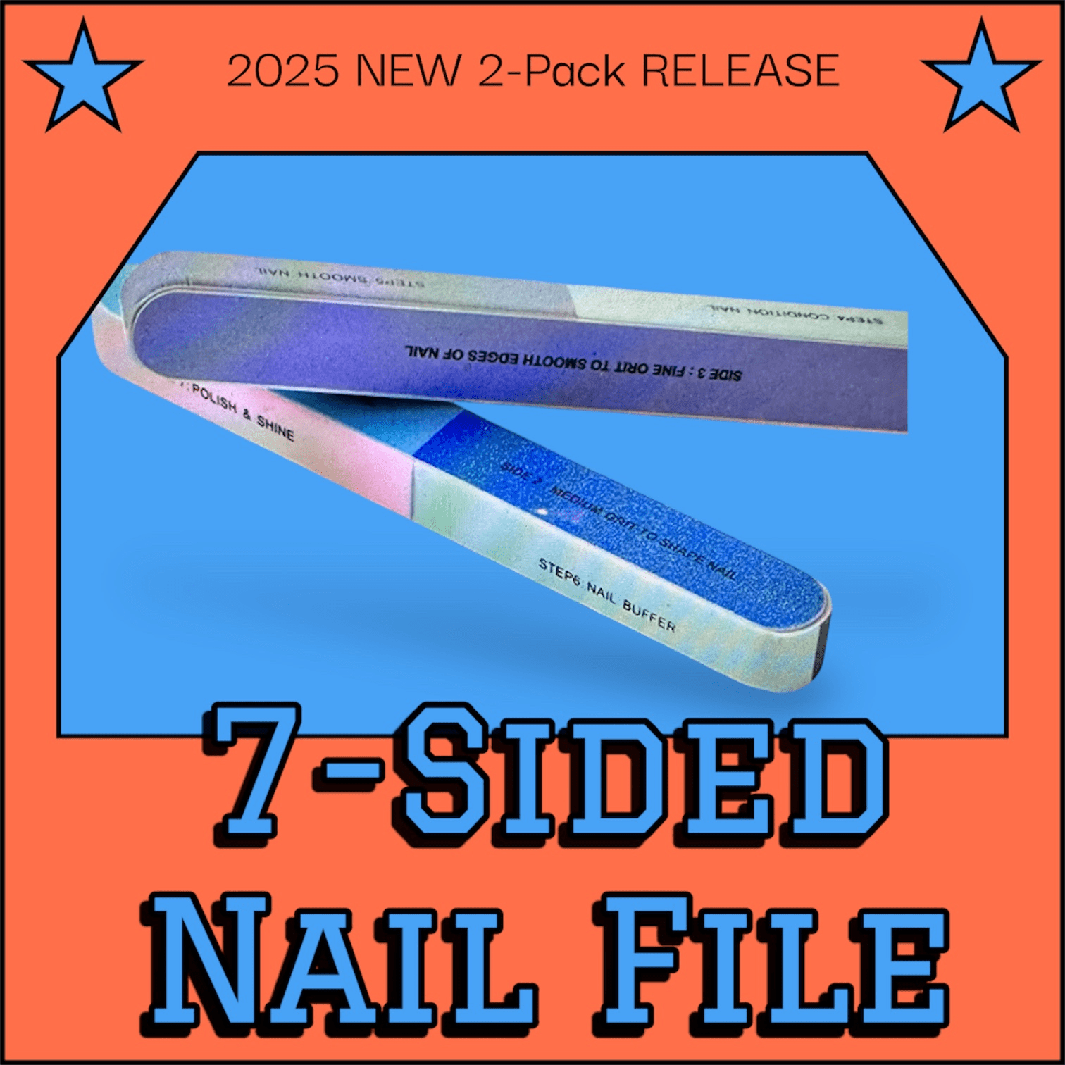 2pk Nail Files (7-Emery Surfaces)