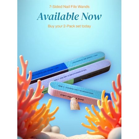 FreePoint Shopping Zone Nail Emery File Handheld 100 Grit Sponge Nail Block with Seven Different Nail File Surfaces, Multicolor, 1 Piece (2 Pack)
