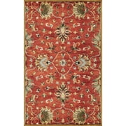 7 Sienna Orange Hand Tufted Wool Traditional Floral Indoor Runner Rug