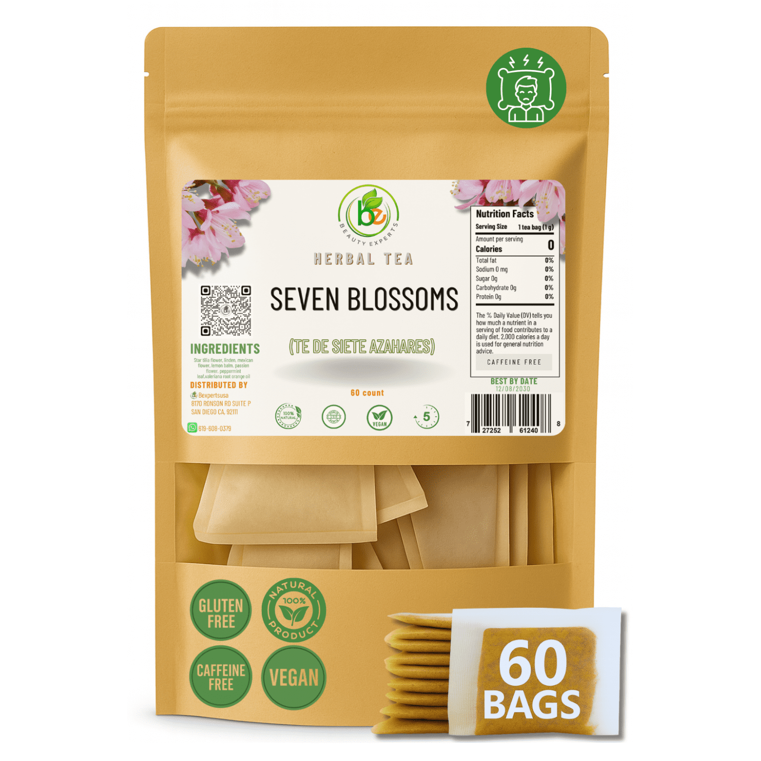 7 Siete Azahares Té (Seven Blossoms Tea) – 60 Tea Bags – 100