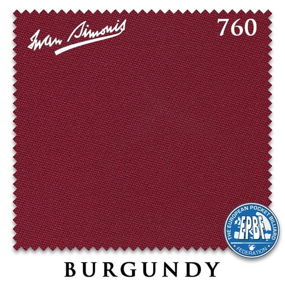 7' Simonis 760 Pool Billiard Table Cloth - Burgundy - Pre-Cut Rails - AUTHORIZED DEALER