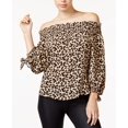 thumbnail image 1 of 7 Sisters Juniors' Printed Off-The-Shoulder Top (Leopard, S), 1 of 1