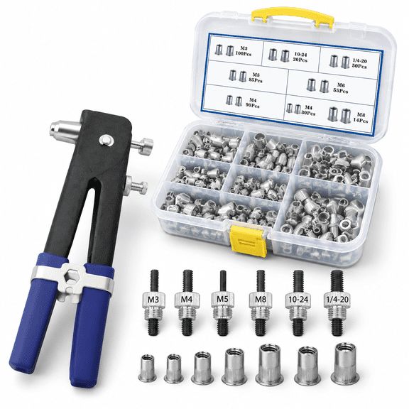 7 Size Nutsert Tool Kit 444-Piece Rivet Nut Set for Automotive and Industrial Use