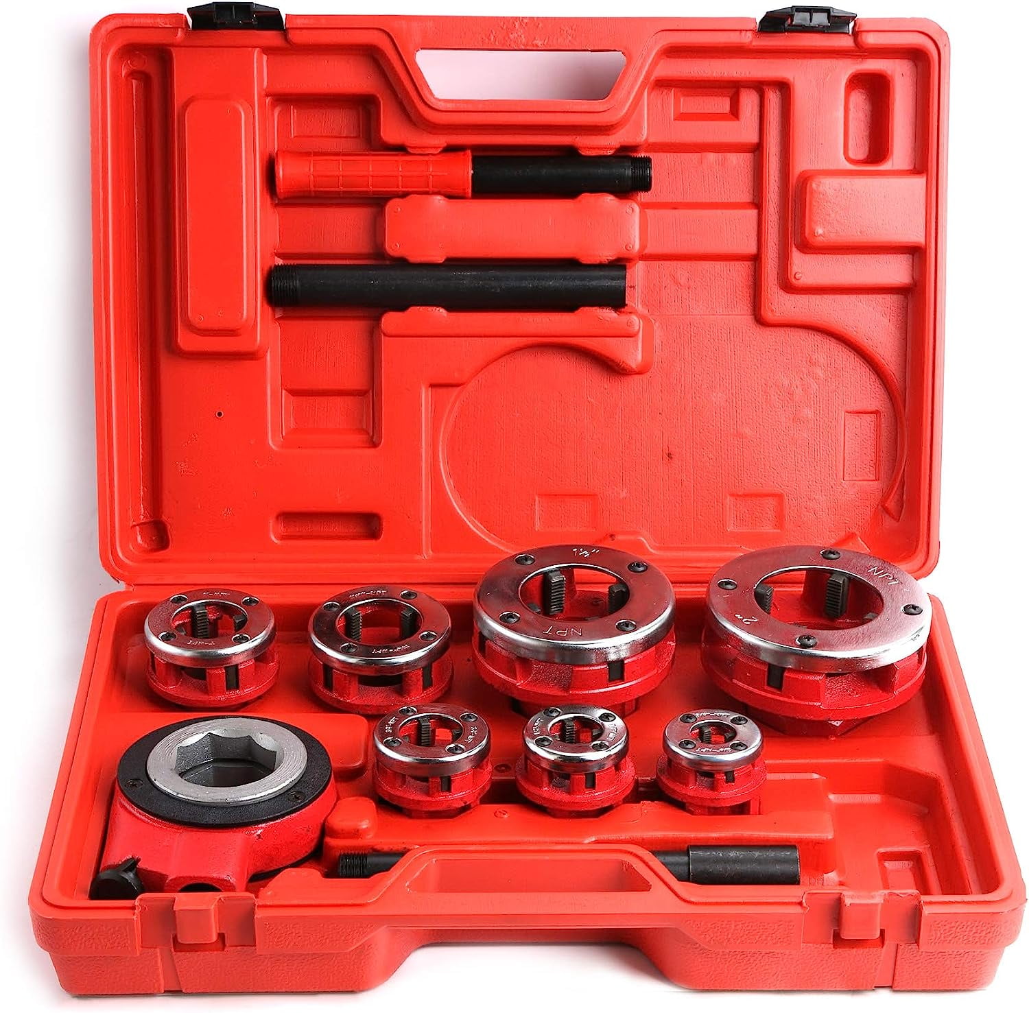 7 Size Ratchet Type Pipe Threader Threading Dies 3/8" to 2" NPT