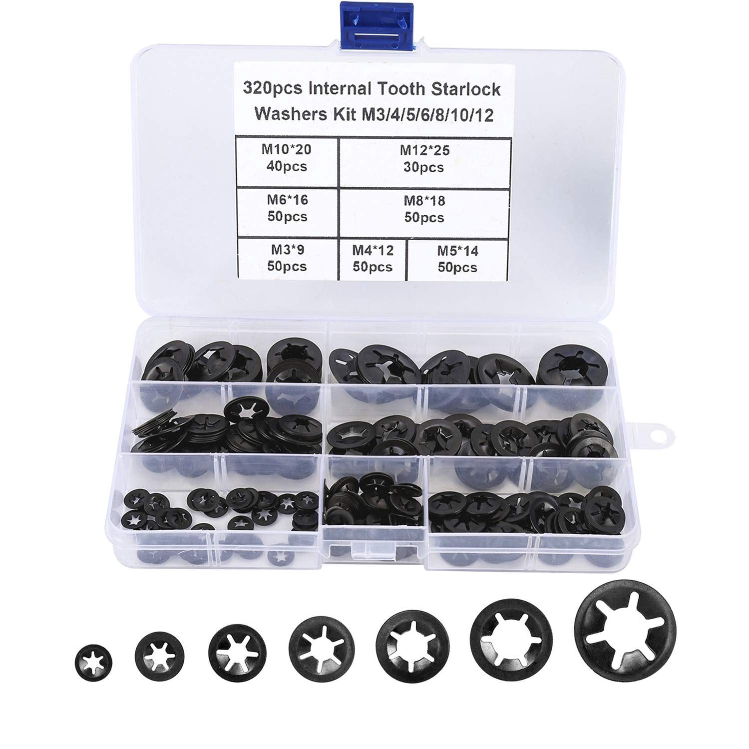 Speed Sign 75 7 Sizes 320PCS Internal Tooth Starlock Washers,Quick Speed Locking ...