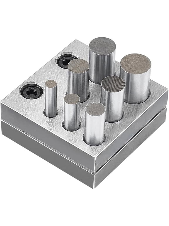 7 Sizes Disc Cutter Set Carbon Steel Circle Round Disc Cutter Jewelry Making Metal Cutting Forming Pendant Charm Coin Punch Tool Metal Precision Circle Cutting Tool Size 0.24"-0.63"