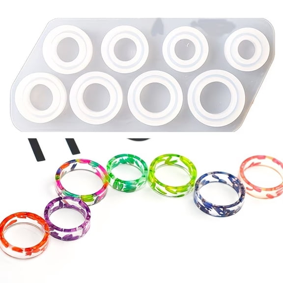7 Sizes Epoxy Resin Ring Molds - Durable Silicone Molds for Jewelry Making
