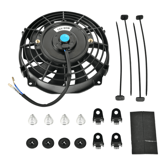 7" Slim Universal Fan Push Pull Electric Radiator Cooling 12V Mount Kit