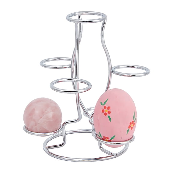 7-Slot Iron Easter Egg Display Stands Metal Ball Sphere Display Rack for Home Decoration Platinum 12x10.5x14.2cm diy