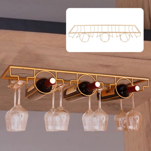 7Slot Metal Wine Bottle Storage Rack Wall Mount Bottles Display