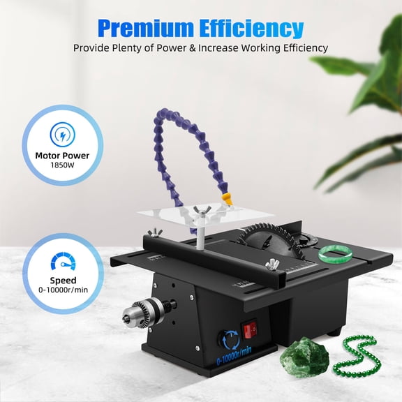 7-Speed Adjustable Electric Table Saw, 110MM Blade, 1600-3300RPM, with 30MM Cutting Depth