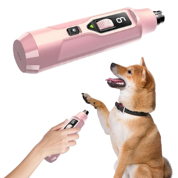 7 Speed Dog Nail Grinder with Led Light – Quiet Pet Nail Trimmer for Large Dogs & – Grooming Tool with Dust Collector one Hand Speed Control & instant Stop,7.68"*1.77"*1.65"