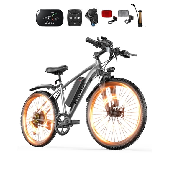 7-Speed E-Bike for Adults, 26" Electric Bicycle Electric Mountain Bike, Dual Disc Brakes