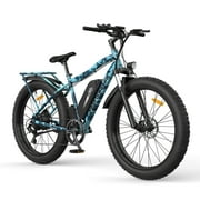 7-Speed Electric Bike for Adults 48V 750W Motor 26'' Fat Tire Ebike Snow Beach Mountain E-Bike, Blue
