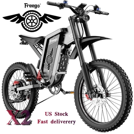 Freego X2 7 Speed Max Speed 50MPH 19x2.75'' Tire 6000W(Peak) Motor Electric Motorcycle for Adults Electric Dirt Bike 1800Wh Battery UL2849