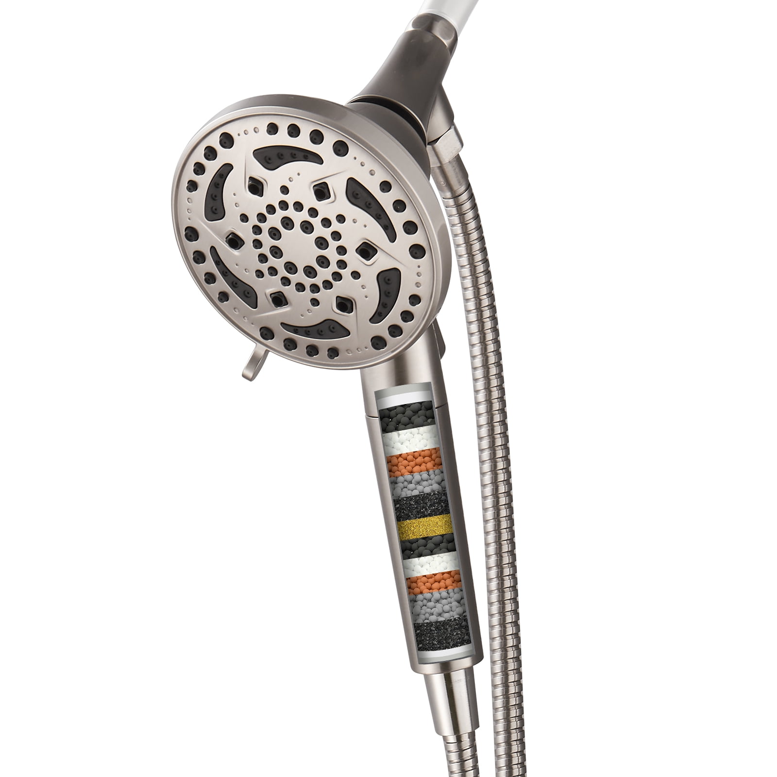 7-Spray Pattern 4.92 in. Wall Mount Handheld Shower Heads 1.8 GPM with ...