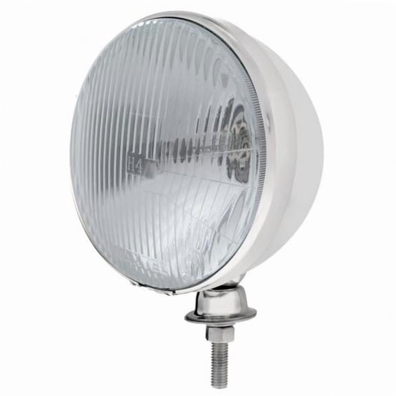 7" Stainless Dietz Style Headlight With 12 Volt H6024 Halogen Seal Beam Bulb (Pair)