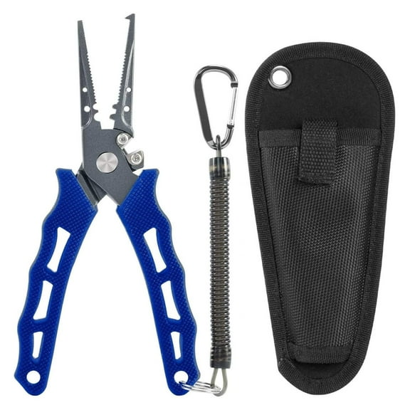 7 Stainless Fishing Pliers with Tungsten Carbide Cutters Saltwater Corrosion Resistant Bait Hook Remover Straight Needle Nose Pliers or Split Ring Nose