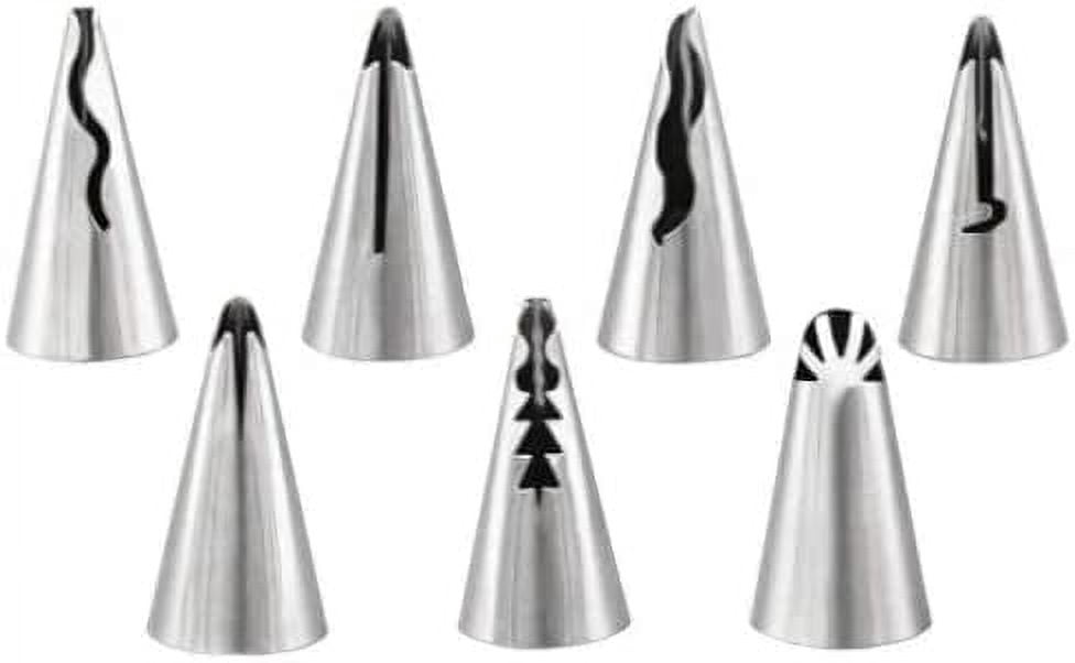 Haidong 7-Piece Stainless Steel Ruffle Piping Nozzles Set - Russian Ruffle Tips For Cake Decorating