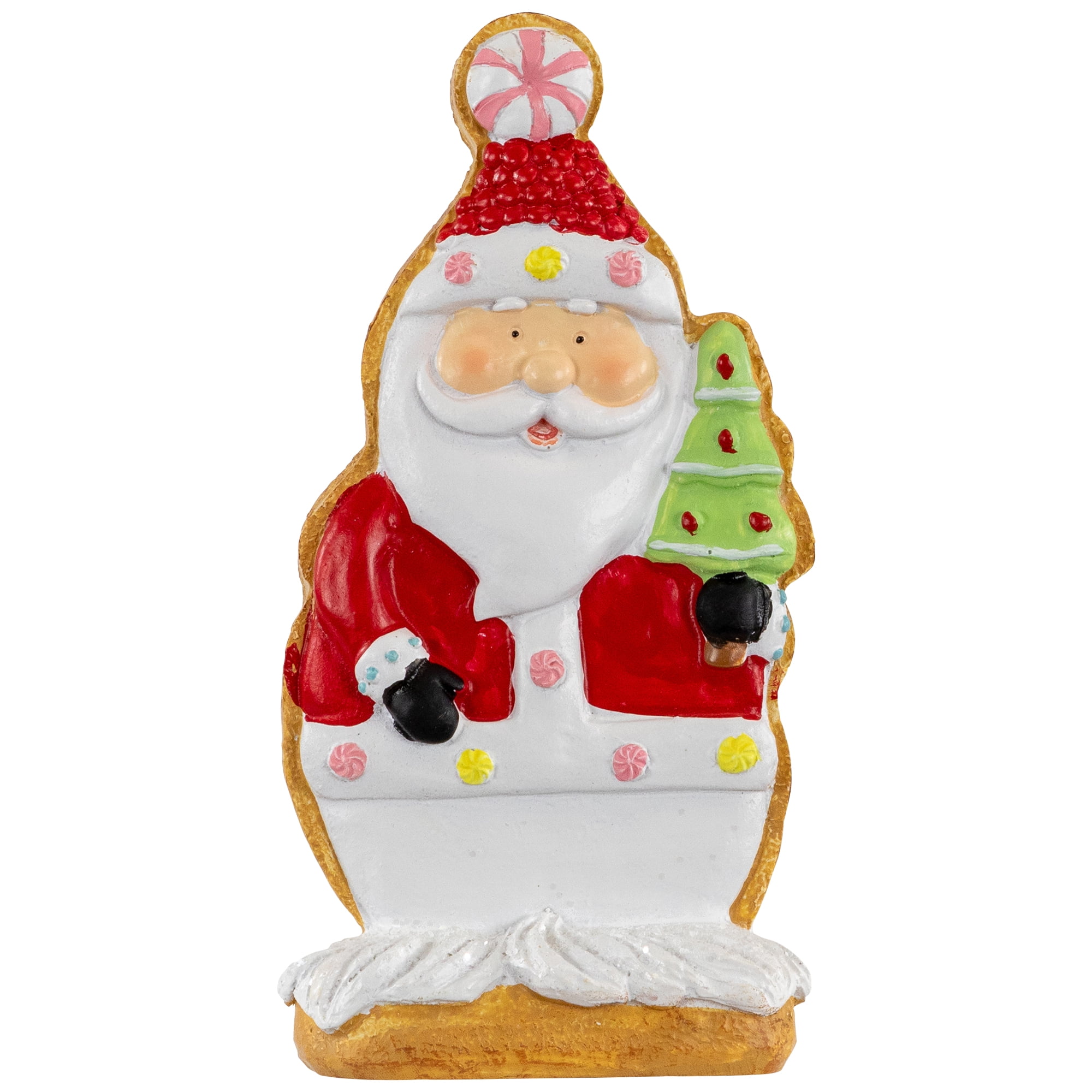 Northlight 7" Standing Santa Gingerbread Cookie with Christmas Tree Tabletop Decor