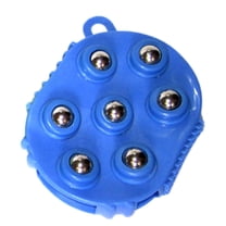 7 Steel Ball Acupressure Massage Roller - Handheld Muscle Relief Tool with Soft Bristles, Multi-Colored for Back, Neck & Foot Relaxation,Blue