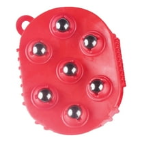 7 Steel Ball Acupressure Massage Roller - Handheld Muscle Relief Tool with Soft Bristles, Multi-Colored for Back, Neck & Foot Relaxation,Red