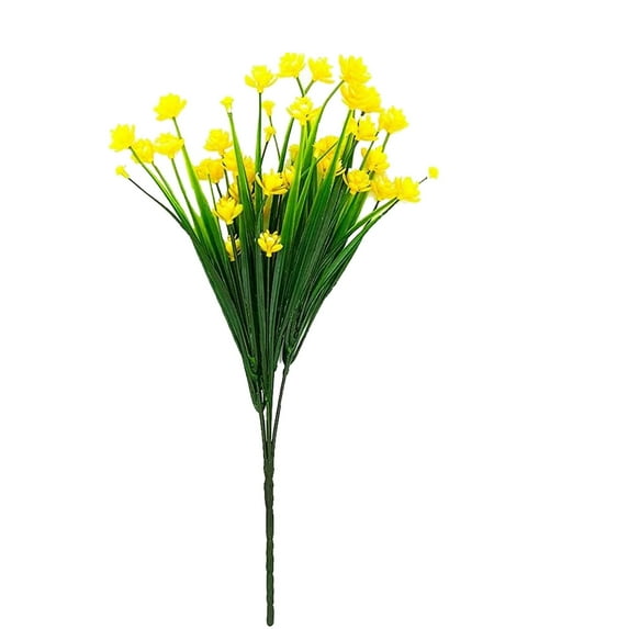 7-Stem Artificial Flower Set (2PCS Each: Yellow/Purple/White/Orange-Red ...