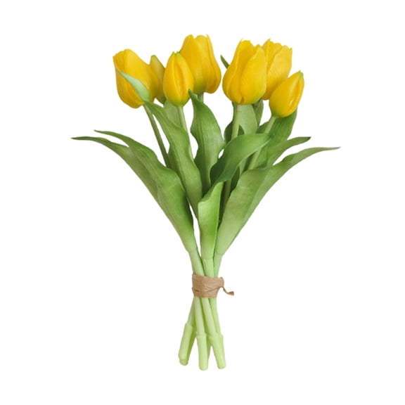 7 Stems Realistic Artificial Tulips Bouquet, Lifelike Tulip Flowers for Home Decor, Wedding, Party, Valentine's Day (Size/Colour as Pictured)