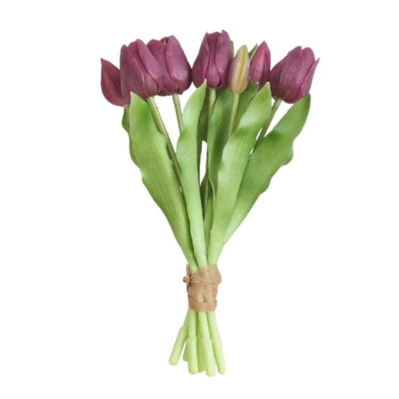 7 Stems Realistic Artificial Tulips Bouquet, Lifelike Tulip Flowers for Home Decor, Wedding, Party, Valentine's Day (Size/Colour as Pictured)