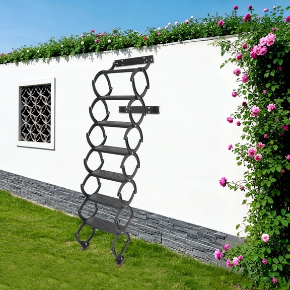 7 Steps Wall Mounted Folding Ladder, Telescoping Step Ladders, Retractable Folding Stair Black
