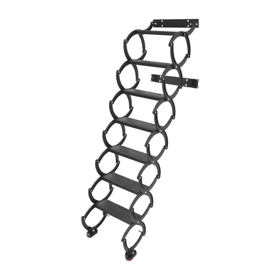 7 Steps Wall Mounted Folding Ladder, Telescoping Step Ladders, Retractable Folding Stair for Factory Buildings, Villas, Attics, Garages, Rooftops, Basements, and More (15.74*76.77in)