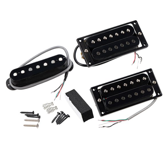 7 String Black Humbucker Upgrade Set with Reinforced Metal Housing and Simplified Installation for Live Performances