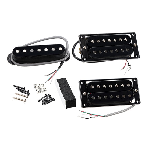 7 String Black Humbucker Upgrade Set with Reinforced Metal Housing and Simplified Installation for Live Performances