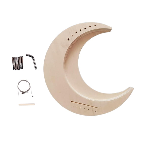 7 String DIY Set Harp, Making Material Set Interactive DIY Soft Sound String Lyres Wood String Instrument for Exercise, Cooperation Style B